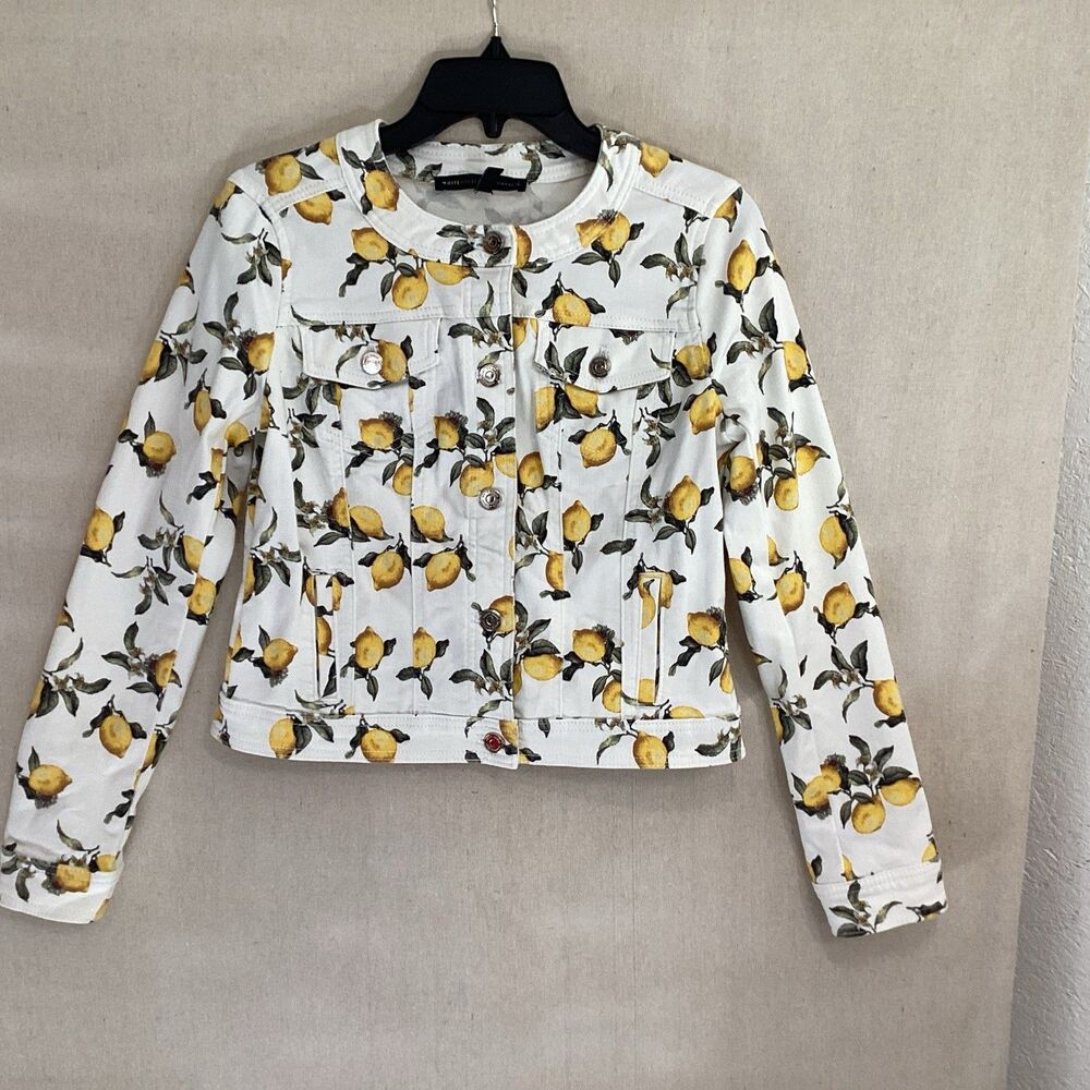 white house black market jacket sz XS lemons button down